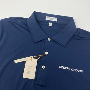 NEW Peter Millar Summer Comfort Polo Shirt Mens L Navy Blue Crown Sport Golf NWT